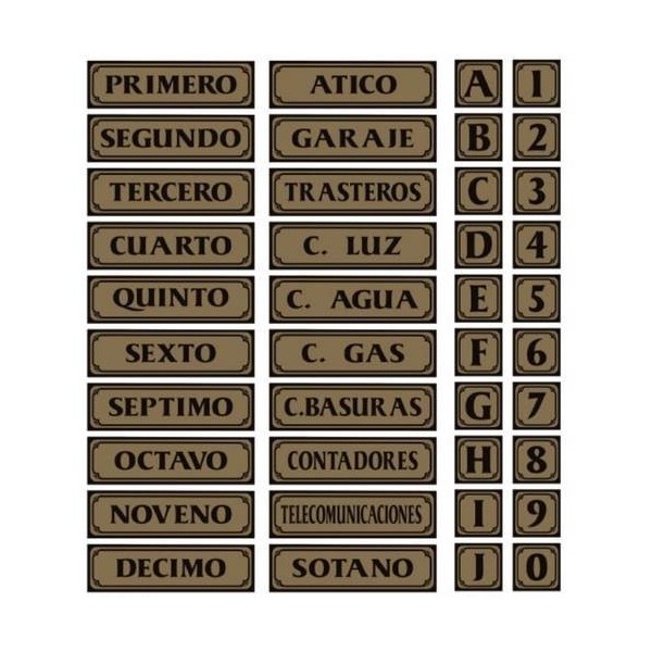 PLACA SEÑAL ADH 090X090MM PUERTA 4 ALU ORO SUPERL.