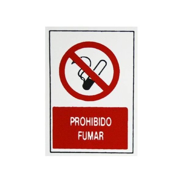PLACA SEÑAL ADH 300X200X1MM PROHIBIDO FUMAR POLIES