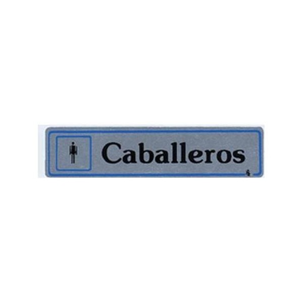 PLACA SEÑAL ADH 175X040MM CABALLEROS ALU PLA SUPER