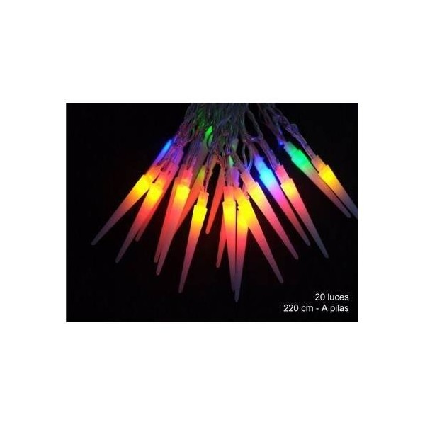 LUZ NAVIDAD FIJA MULTIC LED 20 LUCES CONO JUINSA