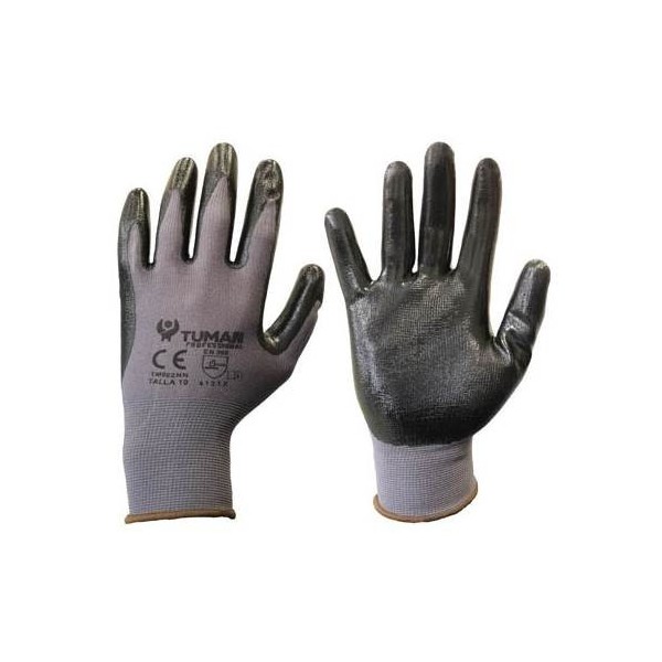 *TM GUANTE NYLON RECUBIERTO NITRILO NEGRO T09