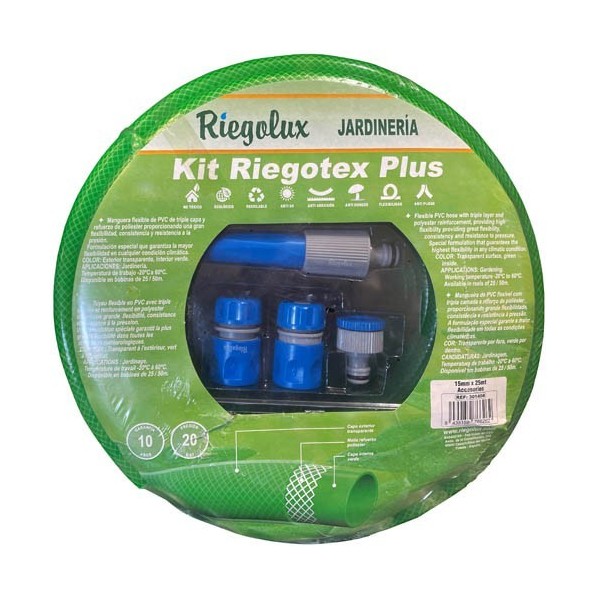 Kit Manguera Riegotex Plus 15X25Mts C-Acc.