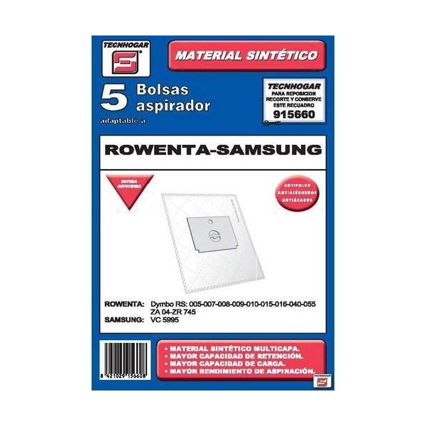 BOLSA ASPIRADOR PAPEL ROWENTA-SAMSUNG 915660 THOGA