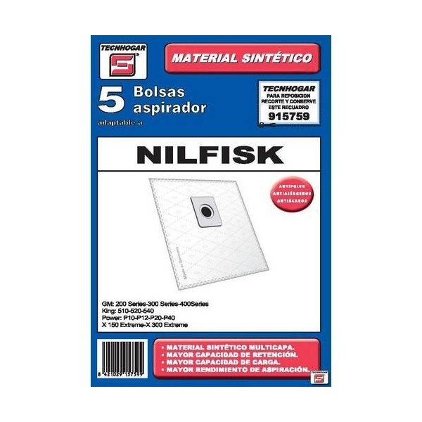 BOLSA ASPIRADOR PAPEL NILFISK 915759 THOGAR 5 PZ R