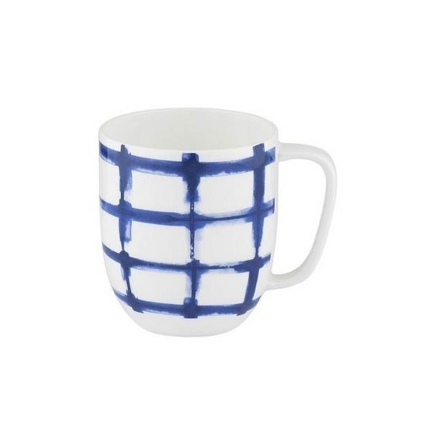 TAZA DESAYUNO C/ASA 380ML MUG CUADROS PORCEL EASY