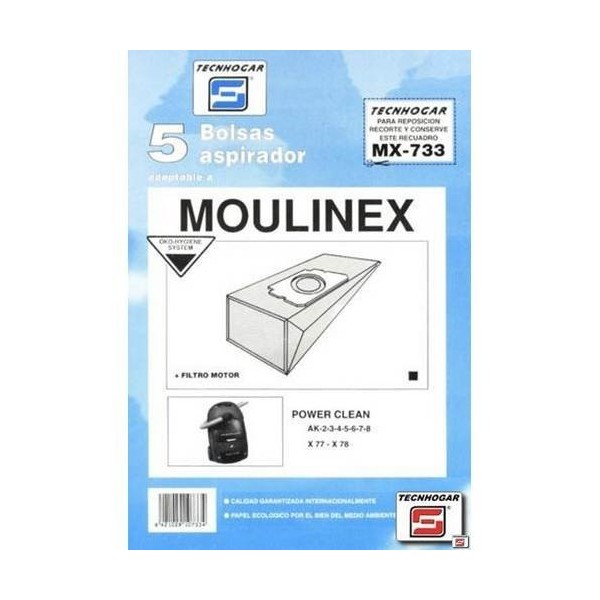 BOLSA ASPIRADOR PAPEL MOULINEX POWER 910733 THOGAR