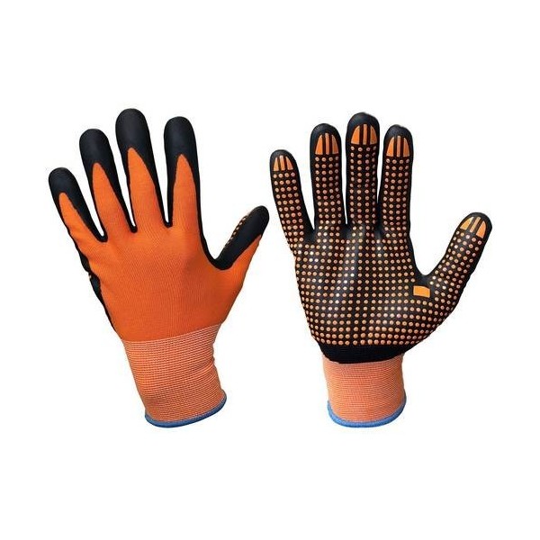 *TM GUANTE NYLON NARANJA PUNTOS T06