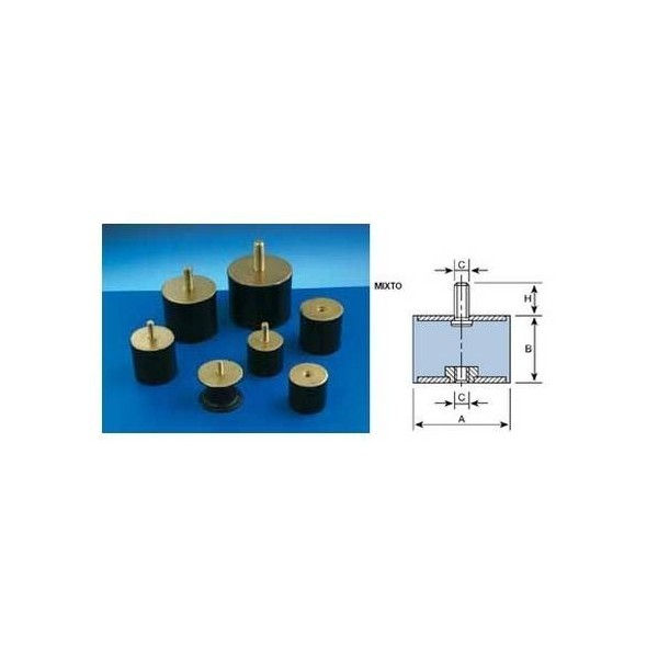 ANTIVIBRATORIO SOP CIL 25x22 MM MIXTO AMC 12 PZ