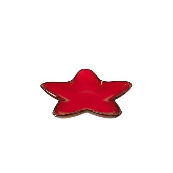 BANDEJA NAV. ESTRELLA RO 29CM VIDRIO ROSSO LEONARD