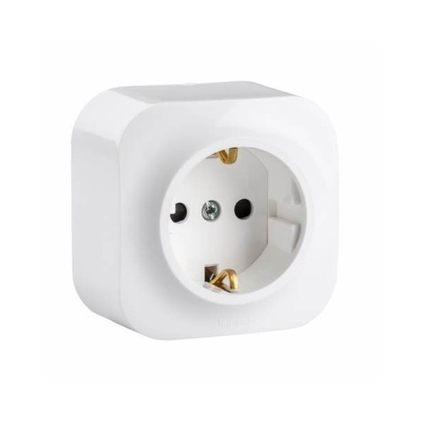 BASE ENCHUFE ELEC SUP SCHUKO TT MONOBLOC ABS BL 78