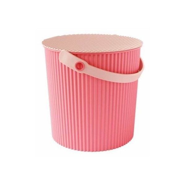 CESTO ORDEN MULTI 330X312X338MM C/TAPA PL ROSA 20L