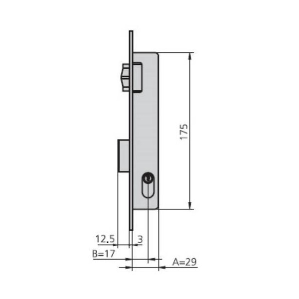 CERRADURA MET.EMB. 24X17MM 1975V/0 NIQ ROD/PAL CV