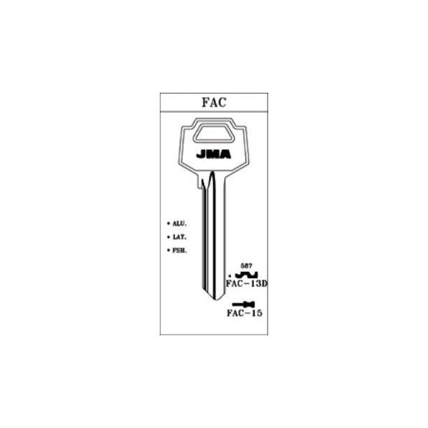 LLAVE CILINDRO EN BRUTO JMA ALU AZ FAC-13D AZUL