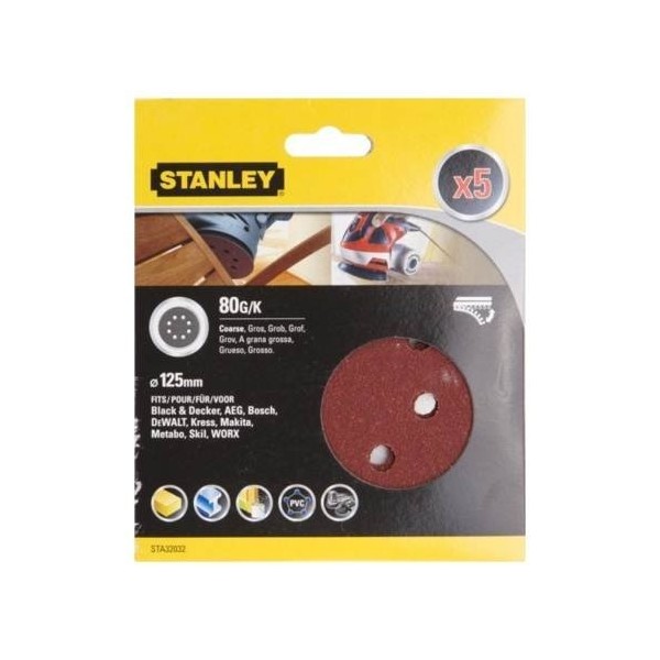 DISCO LIJA STANLEY ROTO ORBITAL PERFOR. 125MM GR80