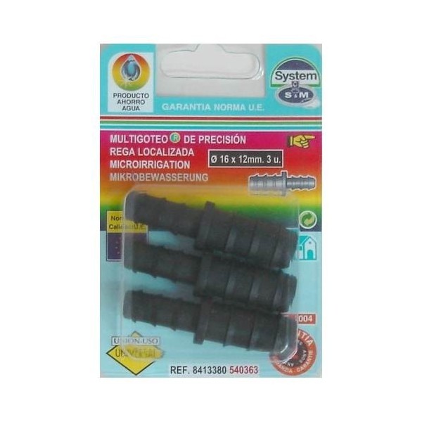 EMPALME RIEGO 16X12MM GOTEO S&M PP REDUCIDO 540363