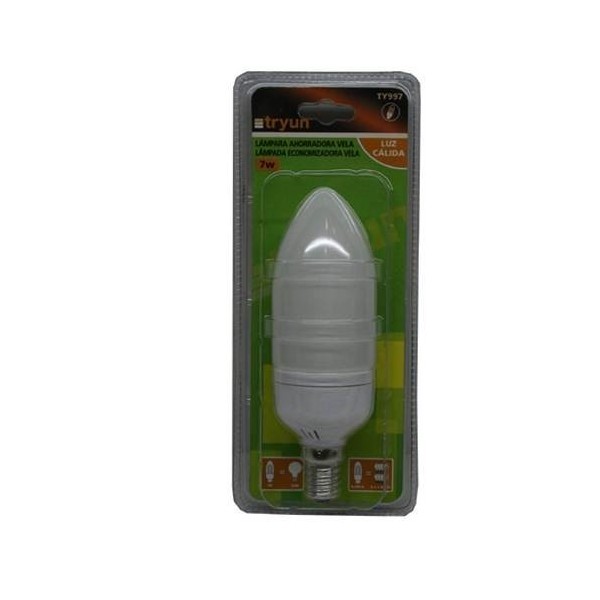 LAMPARA BAJO CONS VELA CALIDA E14 7W 2700K TRYUN