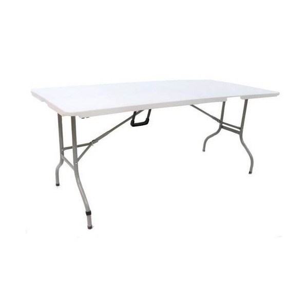 MESA JARD 180X72X73CM PLEG RESINA-ACERO NATUUR