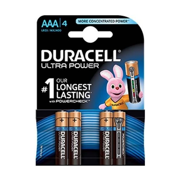 PILA ALCALINA LR03 AAA 1,5V ULTRA POWER DURACELL 4