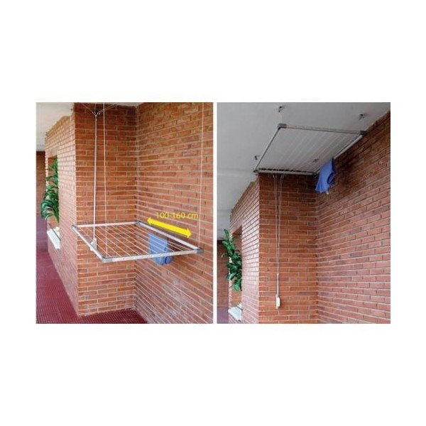 TENDEDERO TECHO EXTEN 100-160CM ALU CON RECOGEDOR