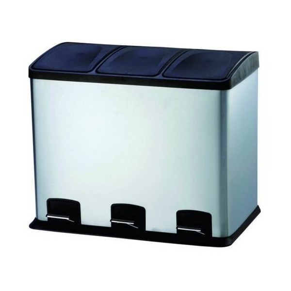 CUBO BAS. RECICL. 36LT 58X39X47CM C/PEDAL 3COMP. I