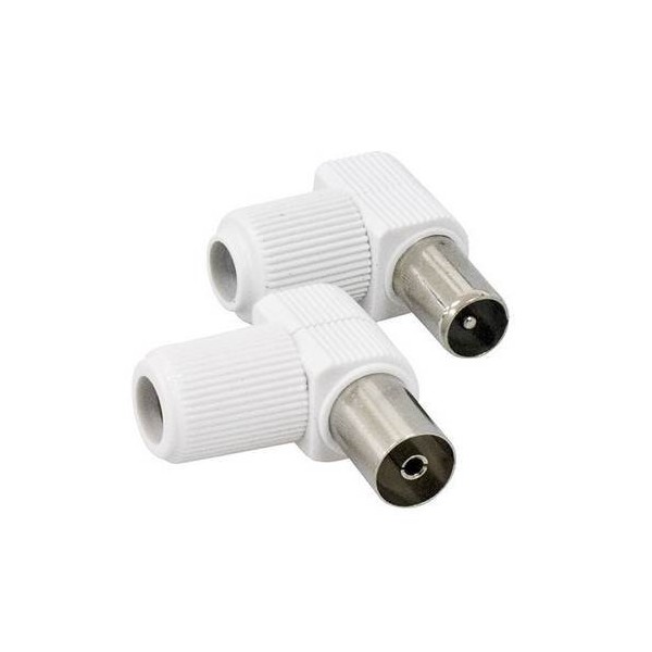 CONECTOR ANTENA COAXIAL HEMBRA ACODADO 9,5MM PVC H