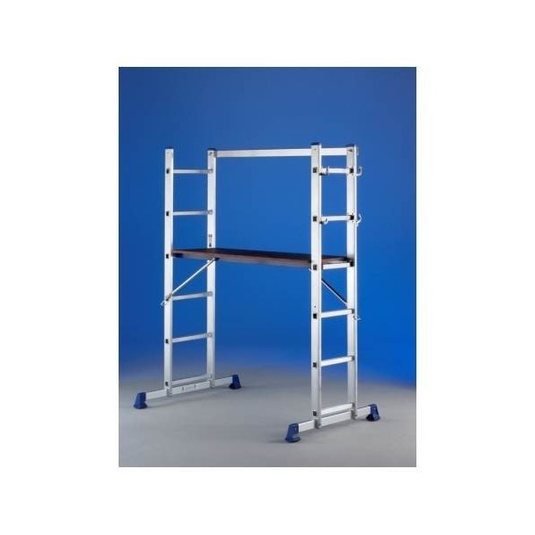 ESCALERA IND C/ANDAMIO 5P 2 TRAMOS ALU TECNO SVEL