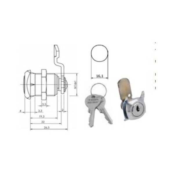 CERRADURA BUZON Ø27MM 61V027CR2 TESA