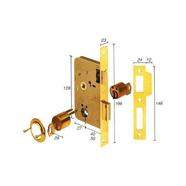 CERRADURA MAD.EMB. 20X40MM 201040HL LAT C/CU TESA