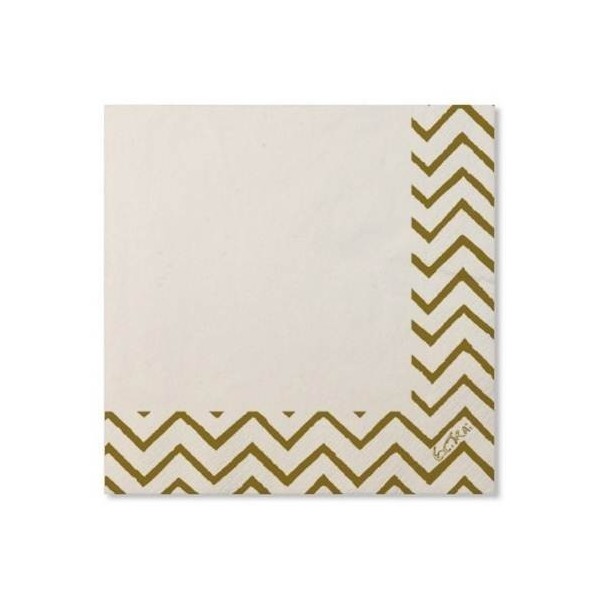 SERVILLETA MESA 33X33 PAPEL BLANCO/ORO CHEVRON EXT