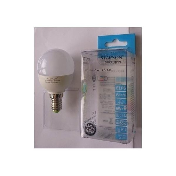 LAMPARA ILUMIN LED ESF. E27 4,5W 450LM  6400K STAR