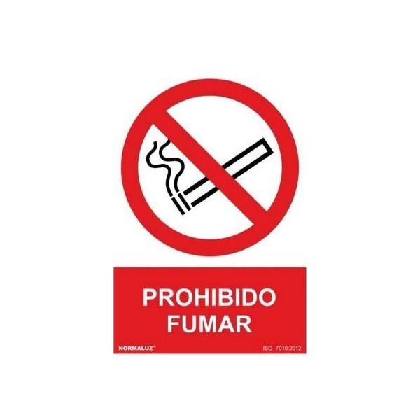 CARTEL SEÑAL 210X300MM PVC PROHIBIDO FUMAR NORMALU