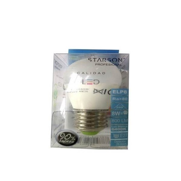 LAMPARA ILUMIN LED ESF. E27 8W 800LM 6400K STARSON