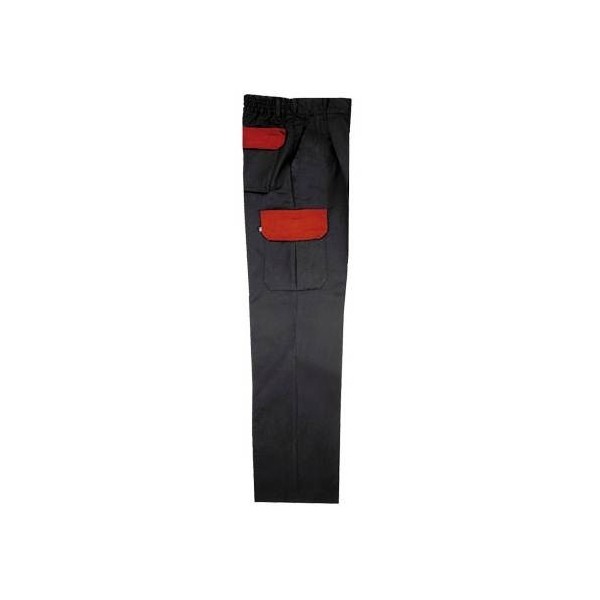 PANTALON MULTIBOLS.T-40 NEGRO/ROJO 65%POL/35%ALG.