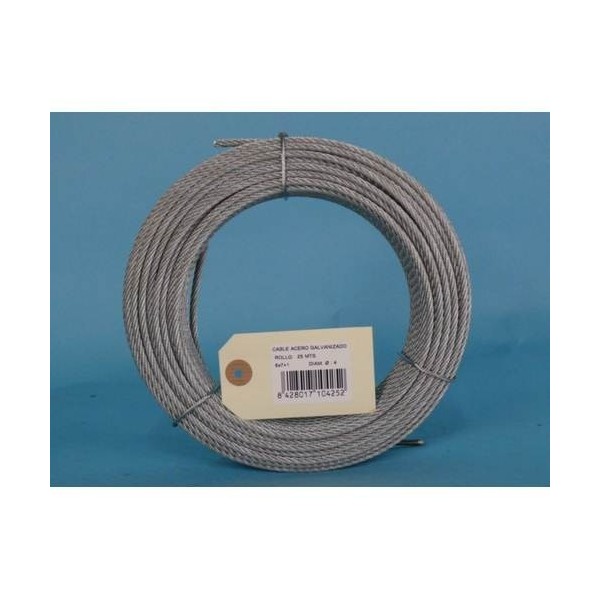 CABLE ACERO GALV 6X7+1 4MM CURSOL 25 MT