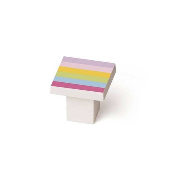 POMO MUEB 30x30MM CUADRADO INFANTIL ABS ARCO IRIS