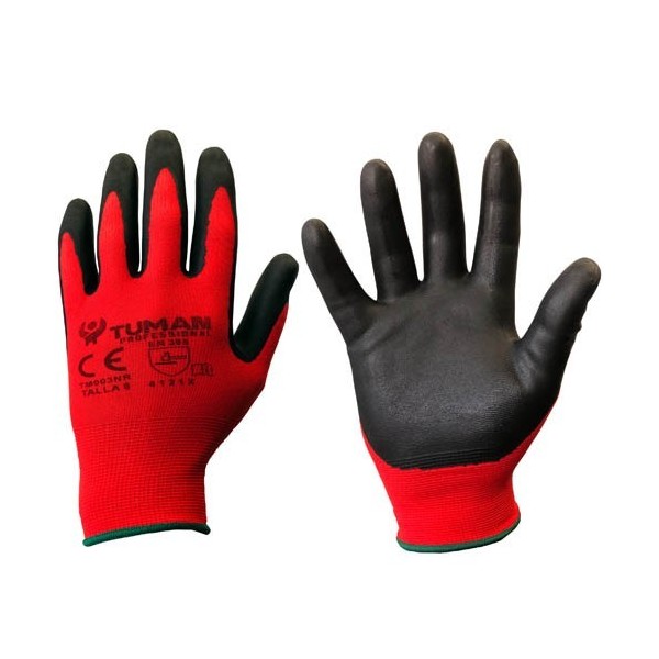 TM GUANTE NYLON REC.NITRILO/FOAM ROJO T11