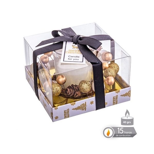 VELA VASO PARTY 6,7CM ORO