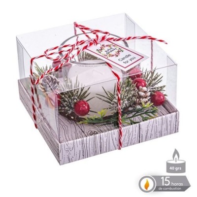 VELA VASO MUERDAGO 6,7CM