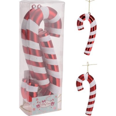 ADORNO NAVIDAD BASTON ROJO 3 P