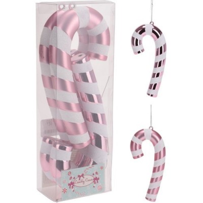 ADORNO NAVIDAD BASTON ROSA 3 P