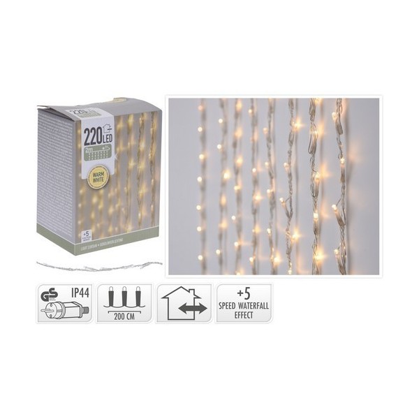 LUZ 220 LED CORTINA LUZ CALIDA